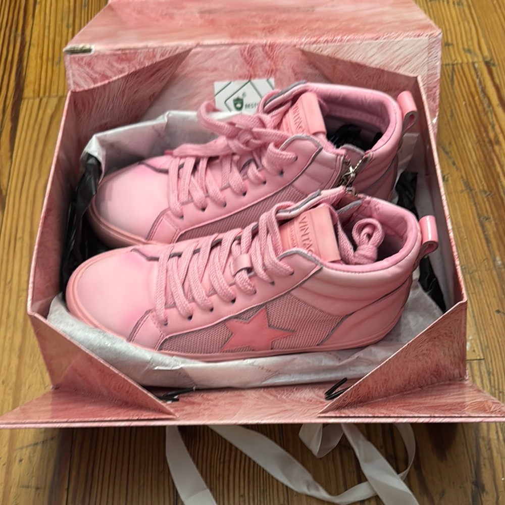 Pink High-Top Sneakers